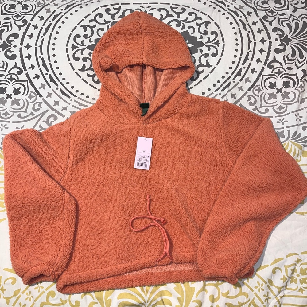 Crop fleece hoodie